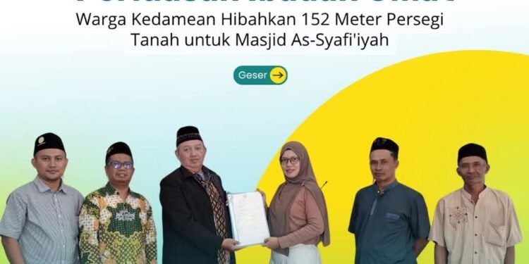 Investasi Akhirat, Warga Kedamean Wakafkan Tanahnya untuk Pembangunan dan Perluasan Masjid As-Syafi’iyah