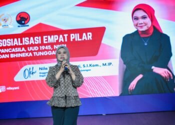 Perkokoh Jiwa Nasionalisme Generasi Muda, Nila Yani Hardiyanti Gelar Sosialisasi 4 Pilar MPR RI Bersama DPC TMP Gresik di Gedung GNI