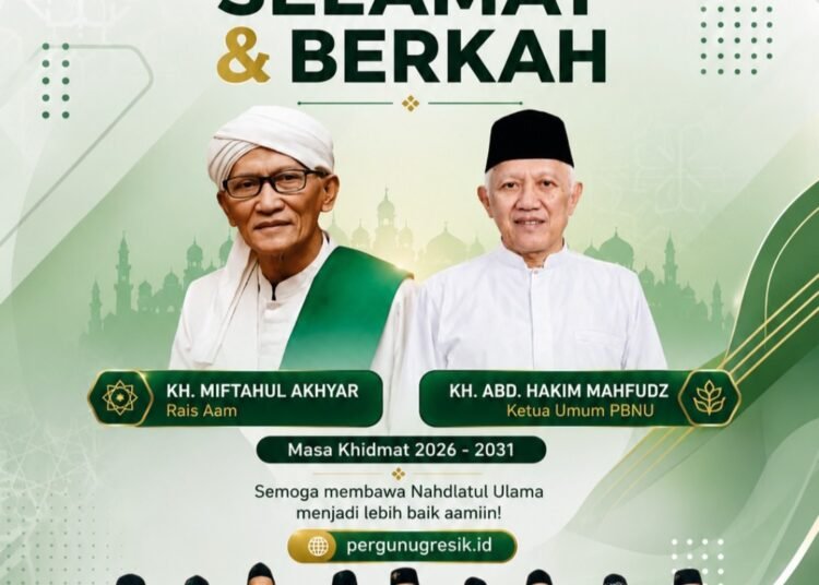 Pergunu Gresik Ucapkan Selamat Atas Terpilihnya KH. Miftachul Akhyar sebagai Rais Aam dan Gus Kikin sebagai Ketua Umum PBNU Masa Khidmat 2026–2031