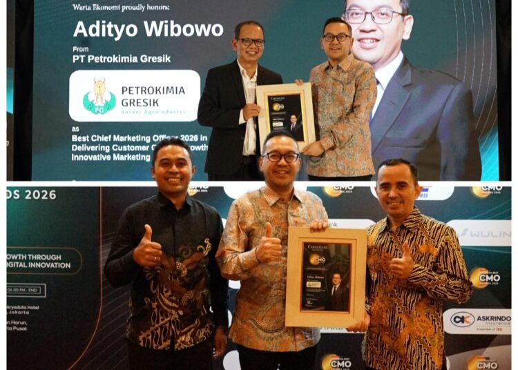 Top !! Direktur Keuangan & Umum Petrokimia Gresik Adityo Wibowo Dinobatkan sebagai Best Chief Marketing Officer 2026