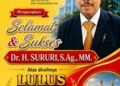 H Sururi Resmi Sandang Gelar Doktor, Ketua KONI Gresik: ‘Selamat, Semoga Berkah”