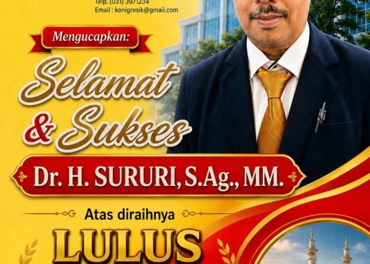 H Sururi Resmi Sandang Gelar Doktor, Ketua KONI Gresik: ‘Selamat, Semoga Berkah”