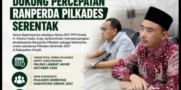 DPC PPP Kabupaten Gresik Dukung Percepatan Ranperda Pilkades Serentak