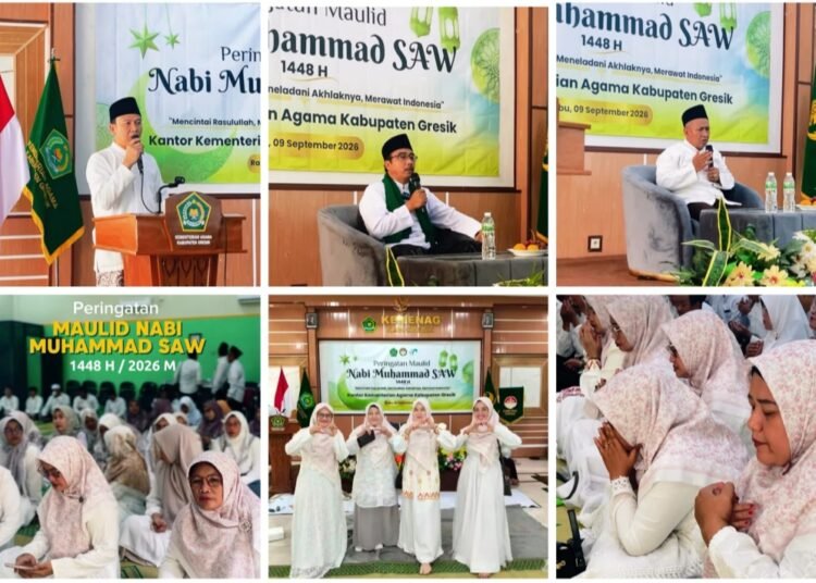Kemenag Gresik Gelar Peringatan Maulid Nabi: Meneladani Rasulullah, Mengabdi untuk Negeri