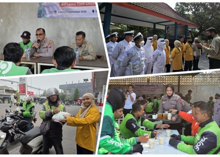 Mugeb dan Satlantas Polres Gresik Adakan Mugeb Charity untuk Pengemudi Ojol di SPBU