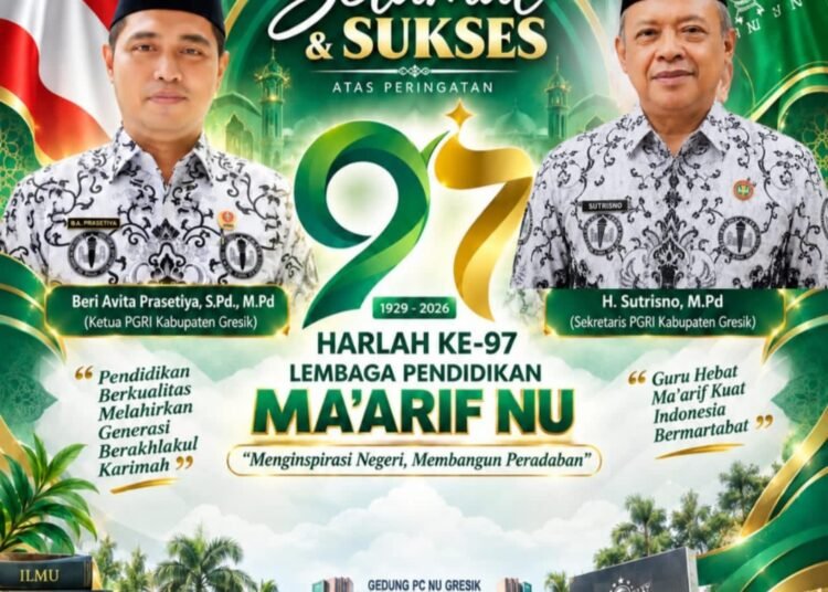 Harlah ke-97 LP Ma’arif NU, PGRI Gresik: Kolaborasi dalam Pendidikan, Menginspirasi Negeri Membangun Peradaban