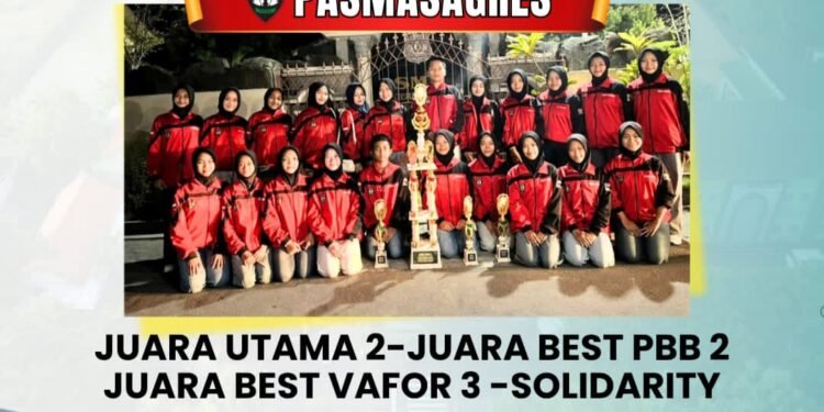 Hebat !! Pasmagres MTsN Gresik Sabet Juara Utama 2, Best PBB 2, dan Best Vafor 3 LKBB Aksana se-Jawa Tengah