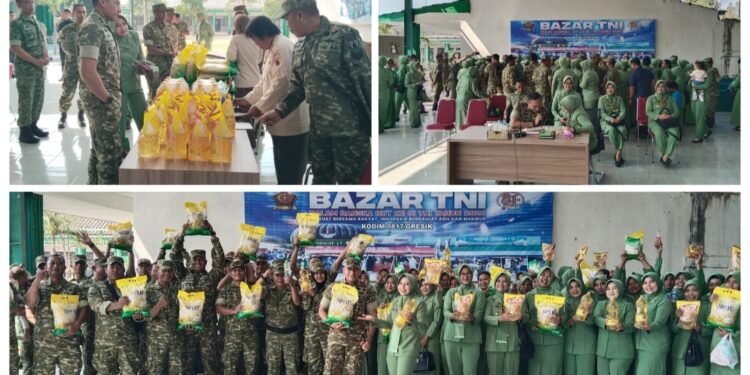 Semarak HUT ke-81 TNI, Dandim Gresik Hadirkan Bazar Kebutuhan Pokok untuk Masyarakat 