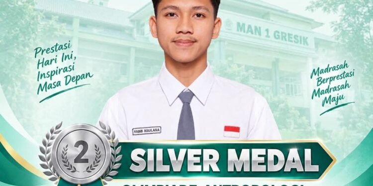 Habib MAN 1 Gresik Raih Silver Medali Olimpiade Antropologi Tingkat Nasional