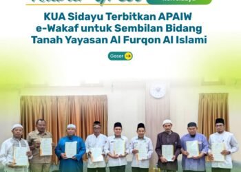 Lindungi Aset Umat, KUA Sidayu Kawal Wakaf Tanah 6 Hektar untuk Pondok Pesantren Al Furqon Al Islami 