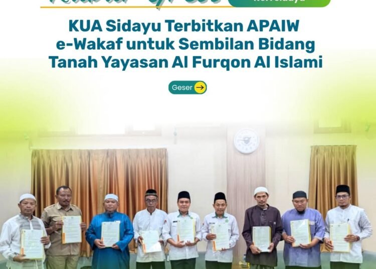 Lindungi Aset Umat, KUA Sidayu Kawal Wakaf Tanah 6 Hektar untuk Pondok Pesantren Al Furqon Al Islami 