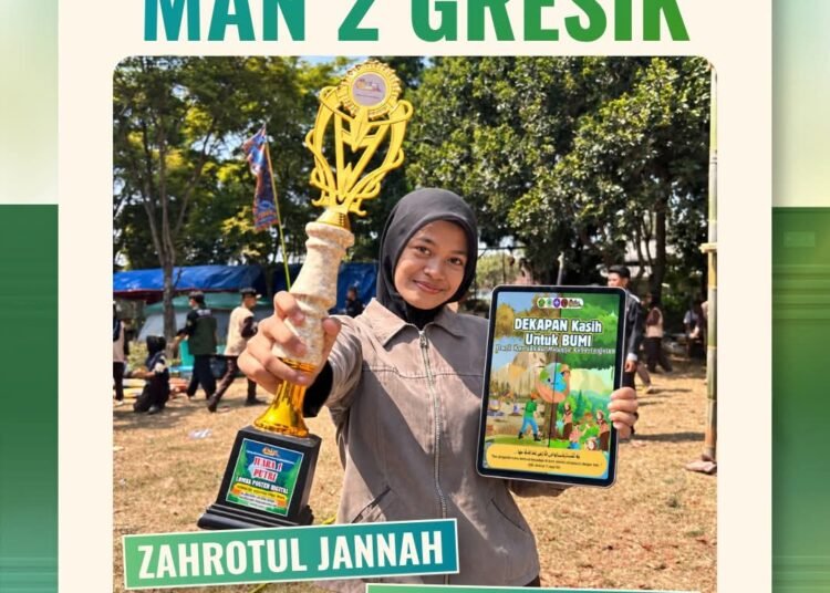 “Dekapan Kasih Untuk Bumi”! Karya Zahrotul Jannah Raih Juara 1 Desain Grafis Putri pada Ajang MCC 2026 Bacth 11 di Selorejo – Malang