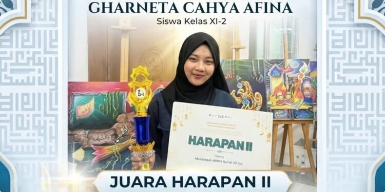 Gharneta Cahya Afina Siswi MAN 1 Gresik Ukir Prestasi Gemilang di Ajang MHQ 10 Juz MTQ Tingkat Nasional