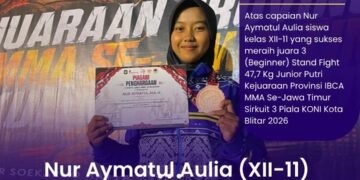 Prestasi Membanggakan !! Nur Aymatul Aulia Siswi MAN 1 Gresik Sabet Juara 3 IBC MMA se-Jawa Timur
