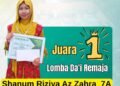 Shanum, Murid MTsN Gresik Raih Juara 1 Lomba Da’i Remaja di Momen Peringatan Hari Santri Nasional 