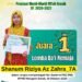 Shanum, Murid MTsN Gresik Raih Juara 1 Lomba Da’i Remaja di Momen Peringatan Hari Santri Nasional 