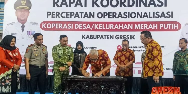 Penuh Semangat !! Dandim Dukung Penuh Percepatan Operasionalisasi 356 Koperasi Merah Putih di Gresik 
