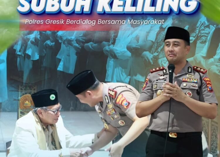 Lewat Sholat Subuh Keliling, Polres Gresik Hadir Lebih Dekat dengan Masyarakat
