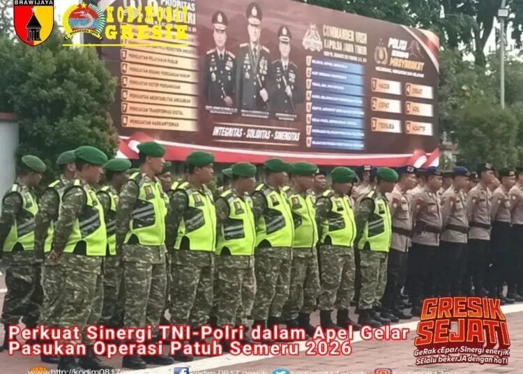 TNI Perkuat Sinergi Bersama Polri dalam Apel Gelar Pasukan Operasi Patuh Semeru 2026