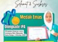 Zivanna, Murid MTsN Gresik Sukses Raih Medali Emas Olimpiade IPA Tingkat Nasional