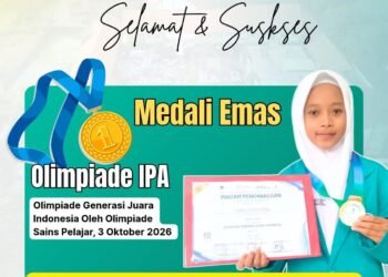 Zivanna, Murid MTsN Gresik Sukses Raih Medali Emas Olimpiade IPA Tingkat Nasional
