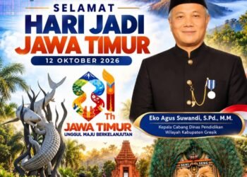 Kepala Cabang Dinas Pendidikan Jatim Wilayah Kabupaten Gresik Ucapkan Selamat Hari Jadi ke-81 Provinsi Jawa Timur