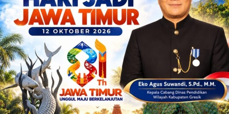 Kepala Cabang Dinas Pendidikan Jatim Wilayah Kabupaten Gresik Ucapkan Selamat Hari Jadi ke-81 Provinsi Jawa Timur