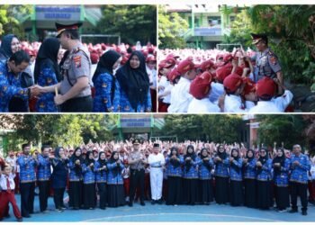 Polisi Bersama Masyarakat, Kapolres Sambangi Ratusan Siswa SD Negeri 6 Gresik