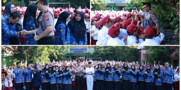 Polisi Bersama Masyarakat, Kapolres Sambangi Ratusan Siswa SD Negeri 6 Gresik