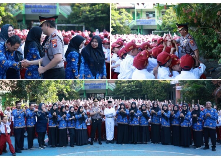 Polisi Bersama Masyarakat, Kapolres Sambangi Ratusan Siswa SD Negeri 6 Gresik