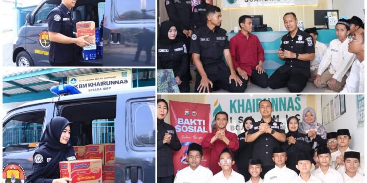 Polres Gresik Salurkan Bantuan Sembako ke Panti Asuhan Nurul Hayat di Momen HUT ke-75 Humas Polri