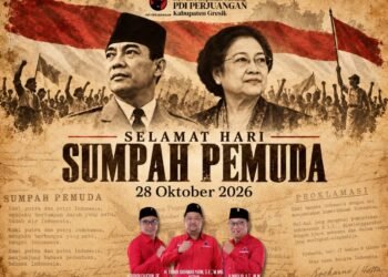 Keluarga Besar DPC PDI Perjuangan Gresik Ucapkan Selamat Hari Sumpah Pemuda 2026